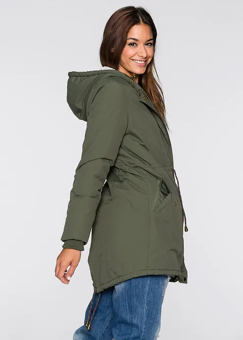 Parka con pile teddy, bonprix