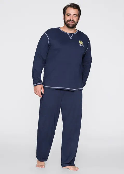 Pigiama a maniche lunghe in puro cotone, bonprix