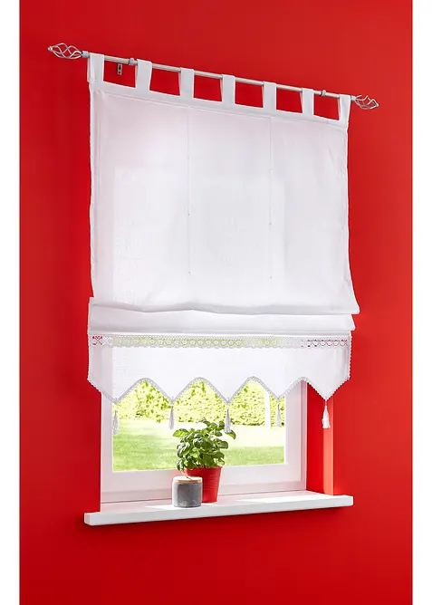 Tenda a pacchetto con bordo all'uncinetto, bonprix