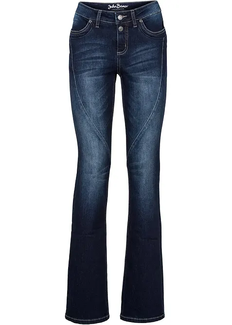 Jeans bootcut elasticizzati, vita media, bonprix