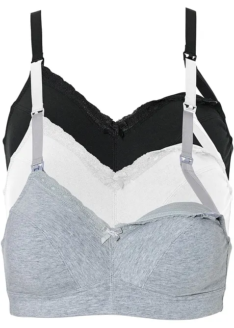 Reggiseno allattamento senza ferretto con cotone biologico (pacco da 3), bonprix