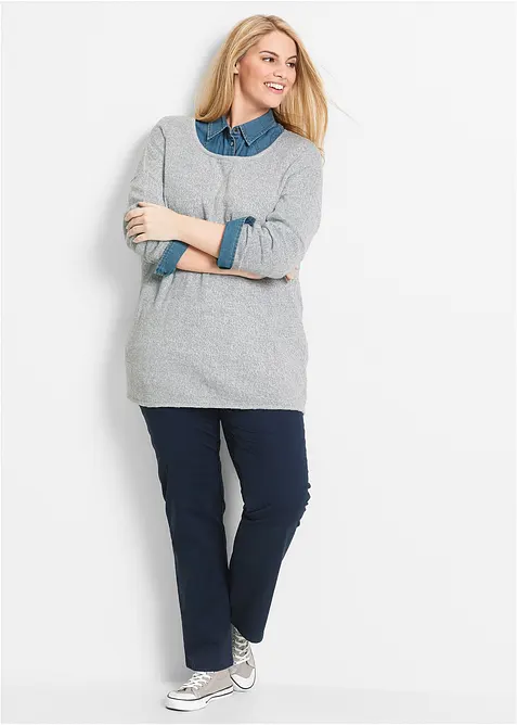 Treggings in twill di misto cotone elasticizzato, bonprix