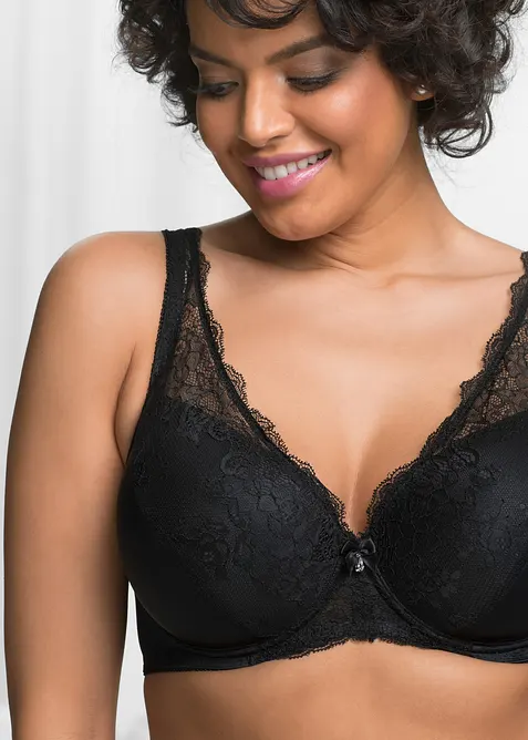 Reggiseno con coppe preformate e pizzo delicato, bonprix