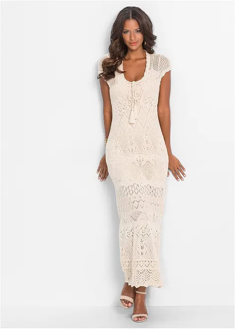 Abito in maglia con motivo traforato, bonprix