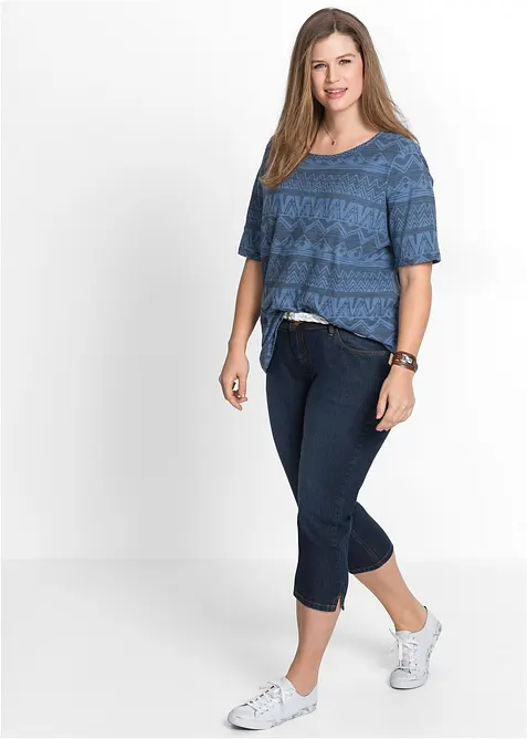 Jeans cropped slim fit, a vita media, bonprix