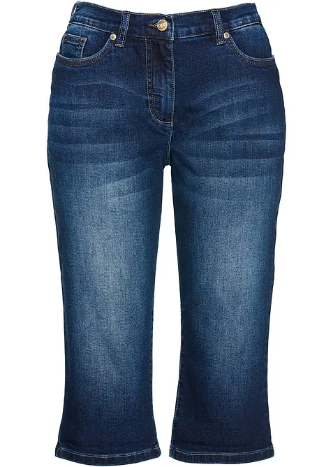 Bermuda in jeans con vita media parzialmente elasticizzata, bonprix