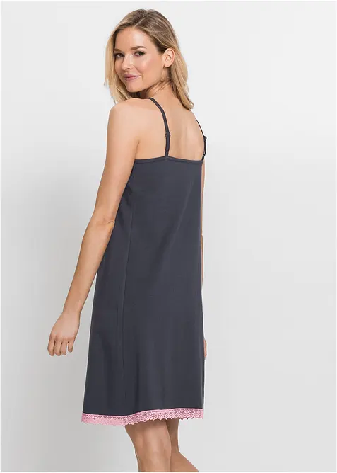 Camicia da notte corta con pizzo delicato, bonprix