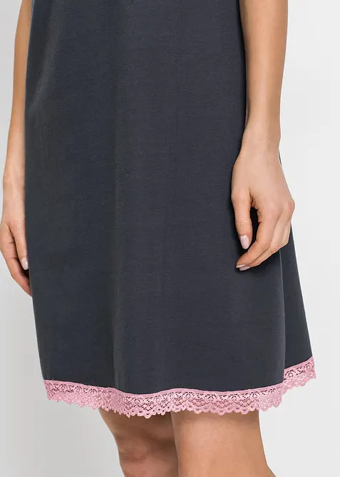 Camicia da notte corta con pizzo delicato, bonprix