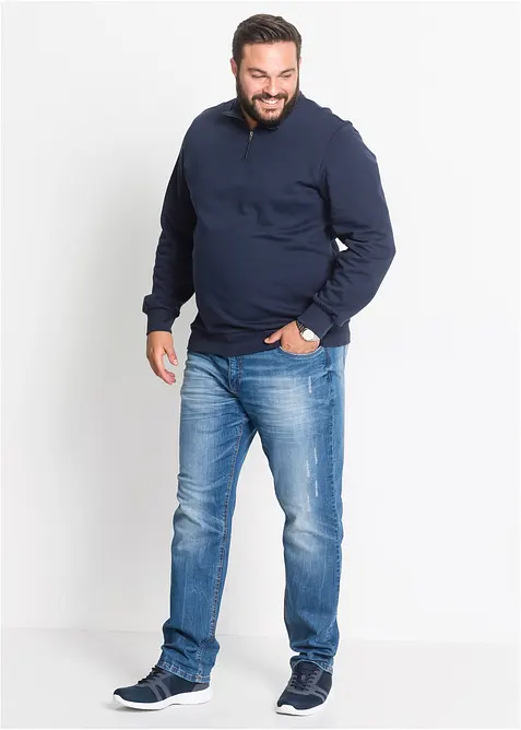 Felpa con colletto e zip, bonprix