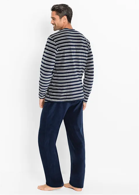 Pigiama in ciniglia morbida a maniche lunghe, bonprix