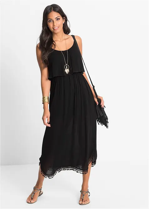 Abito lungo in viscosa operata, bonprix