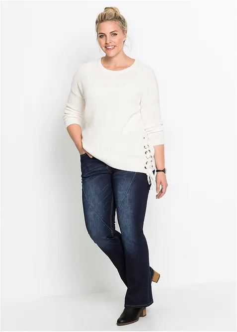 Jeans bootcut elasticizzati, vita media, bonprix