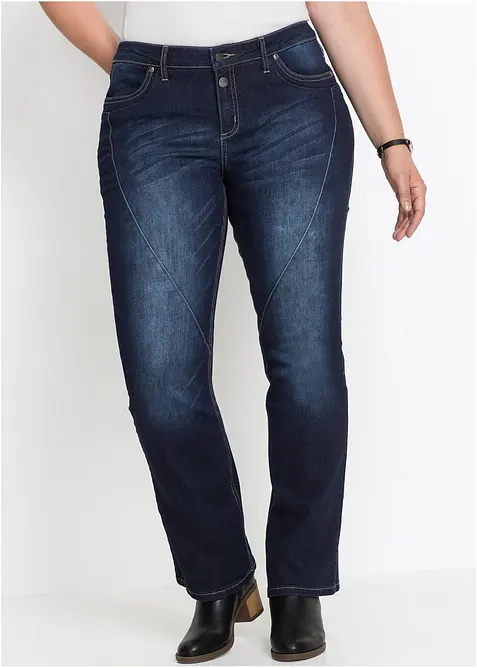 Jeans bootcut elasticizzati, vita media, bonprix
