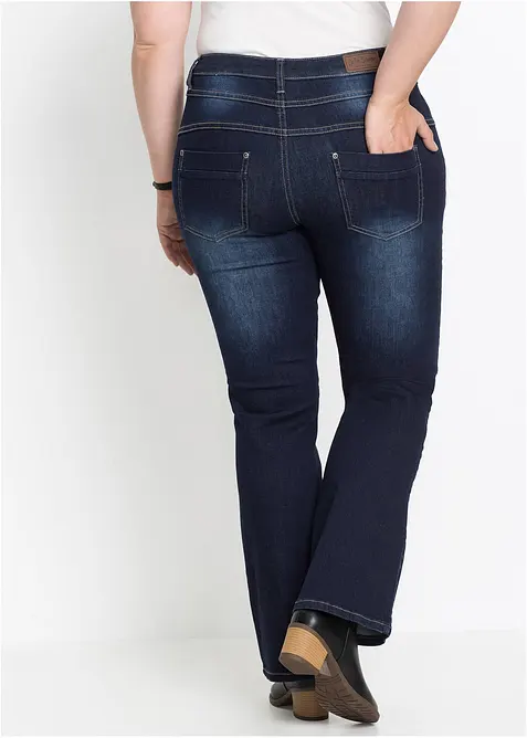 Jeans bootcut elasticizzati, vita media, bonprix