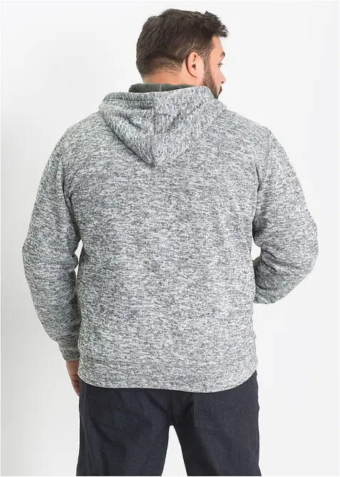 Giacca in felpa con cappuccio e fodera teddy, bonprix