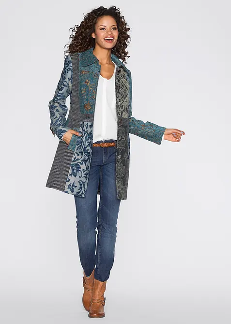 Cappotto corto dal design jacquard elaborato, bonprix