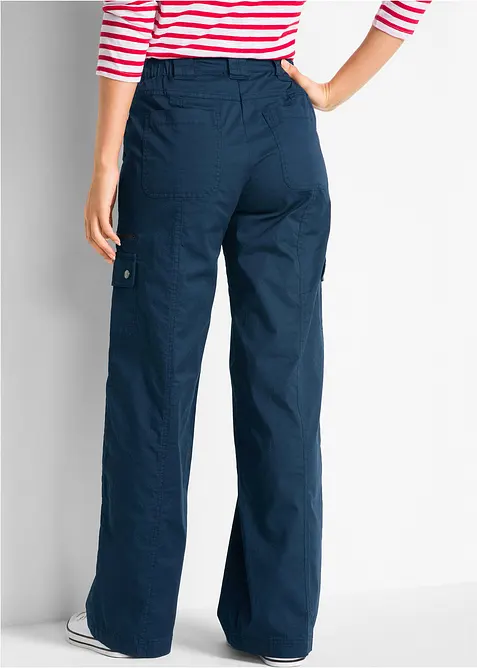 Pantaloni cargo in cotone, vita media, bonprix