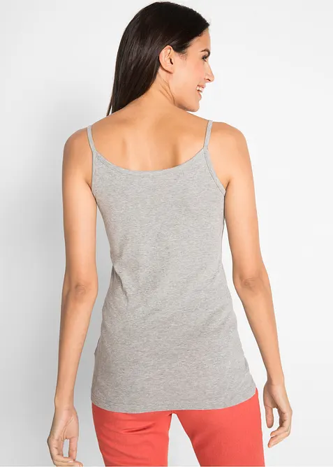 Top con spalline sottili in puro cotone (pacco da 3), bonprix