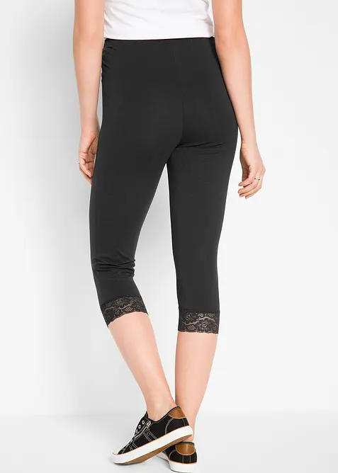 Leggings a pinocchietto con pizzo, bonprix
