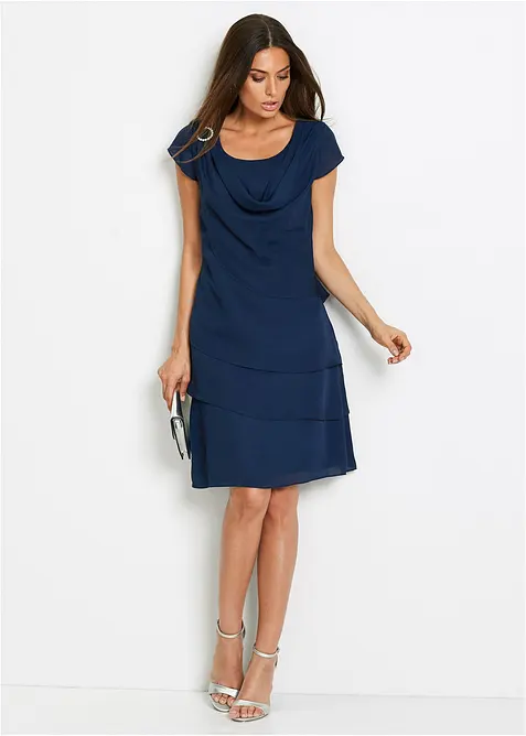 Miniabito a strati con accessorio decorativo, bonprix