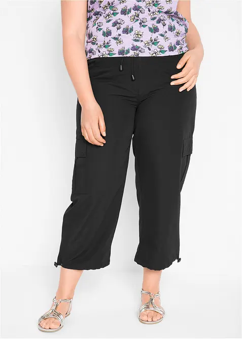 Pantaloni cropped  con cinta comoda (pacco da 2), bonprix