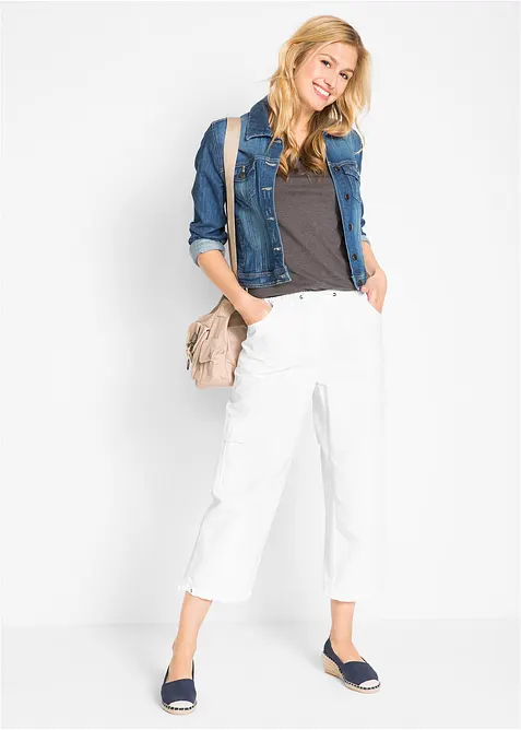 Pantaloni cropped  con cinta comoda (pacco da 2), bonprix