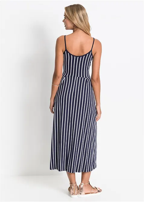 Abito estivo in jersey con abbottonatura e fantasia a righe, bonprix