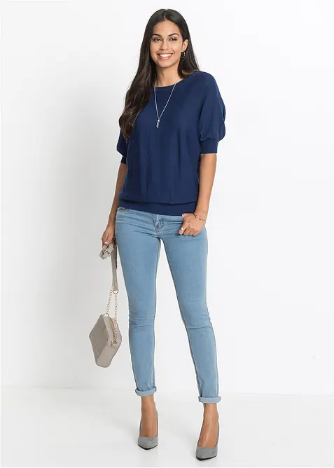 Maglione in filato fine di misto cotone, bonprix