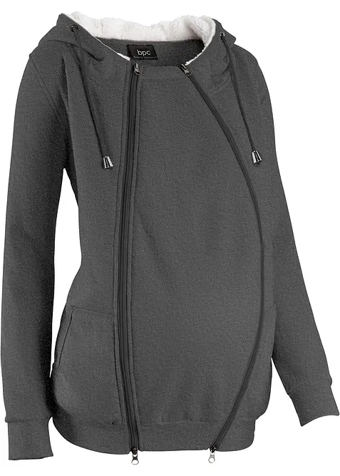 Giacca in felpa prémaman con inserto babywearing e interno morbido, bonprix