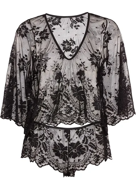 Top a maniche lunghe e panty (set 2 pezzi), bonprix