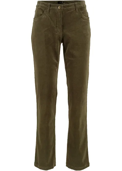 Pantaloni in velluto di misto cotone elasticizzato, bonprix