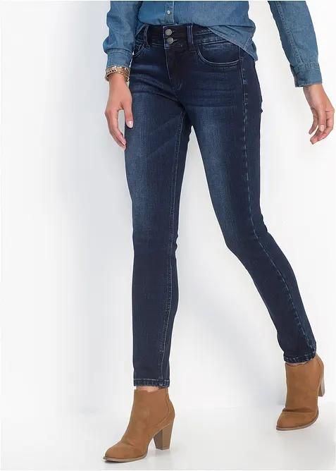 Jeans slim modellanti e ultramorbidi, vita alta, bonprix
