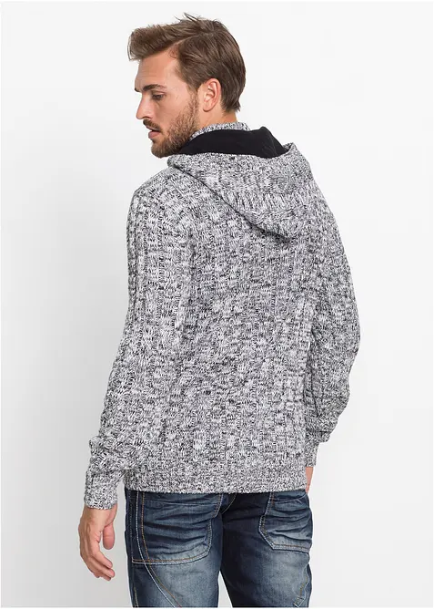 Maglione in filato grosso con cappuccio e cotone, bonprix
