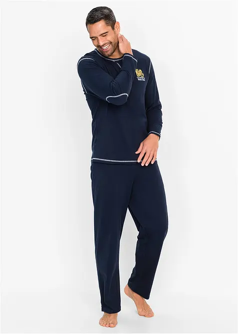 Pigiama a maniche lunghe in puro cotone, bonprix