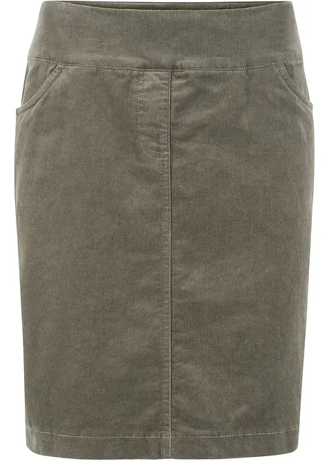 Gonna in velluto di misto cotone elasticizzato, bonprix