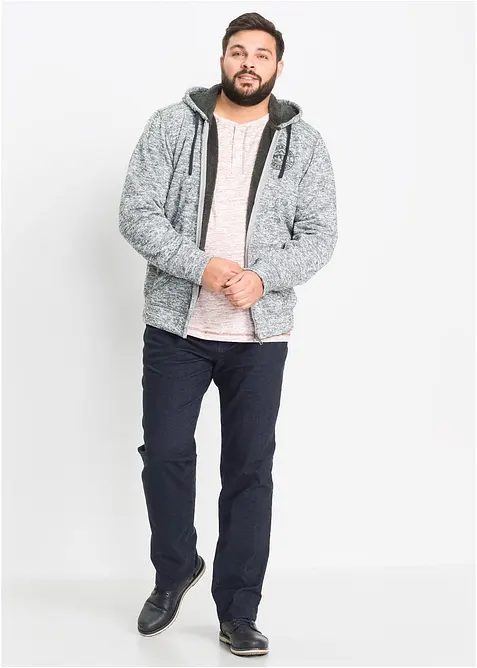 Giacca in felpa con cappuccio e fodera teddy, bonprix