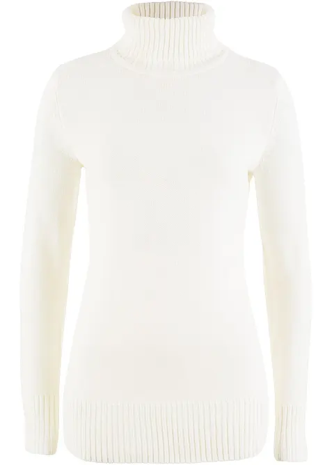 Maglione basic a collo alto in filato fine, bonprix