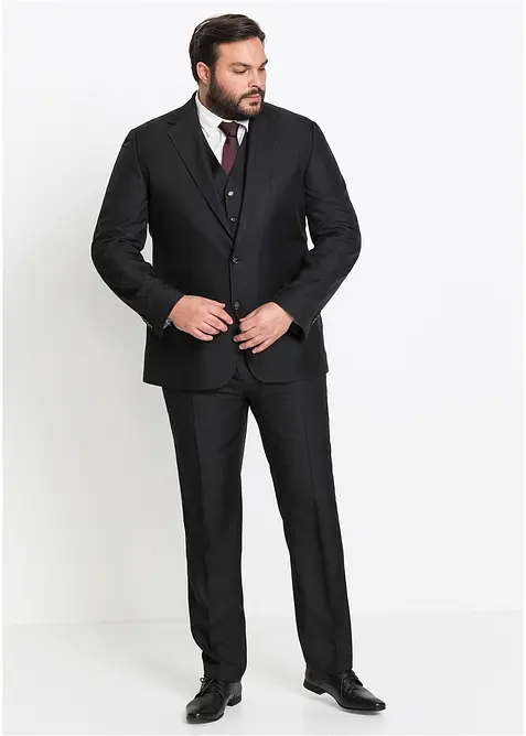 Completo (4 pezzi) giacca, pantaloni, gilet, cravatta, regular fit, bonprix