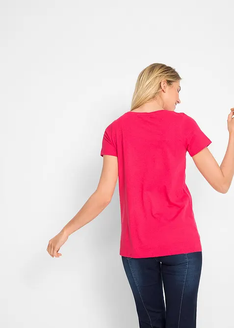 T-shirt in cotone biologico con cuore, bonprix