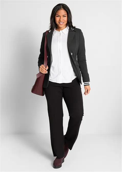 Blazer in cotone con dettagli a righe, bonprix