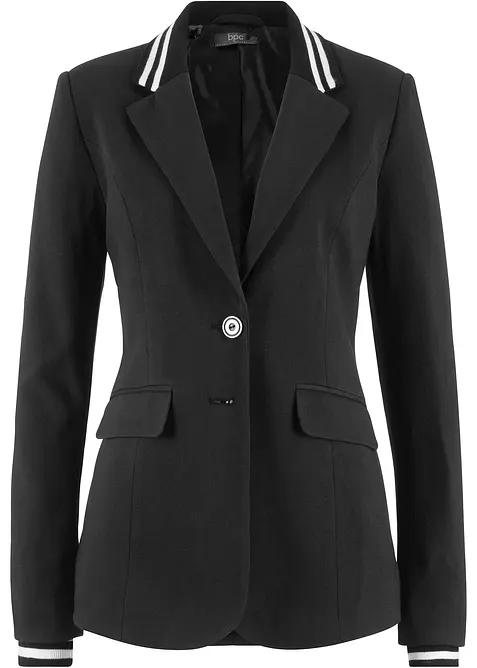 Blazer in cotone con dettagli a righe, bonprix