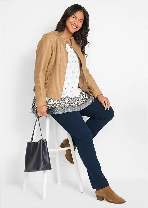 Maglia stile tunica in misto cotone e viscosa, bonprix