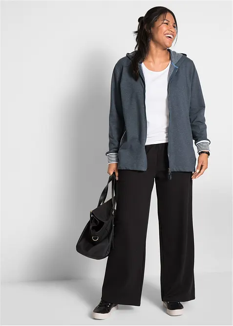 Pantaloni in punto di Roma con fascia comoda in vita, bonprix