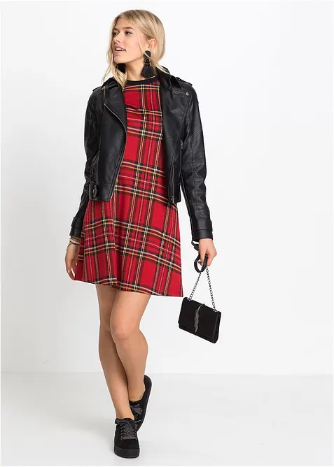 Miniabito jacquard a quadri, bonprix