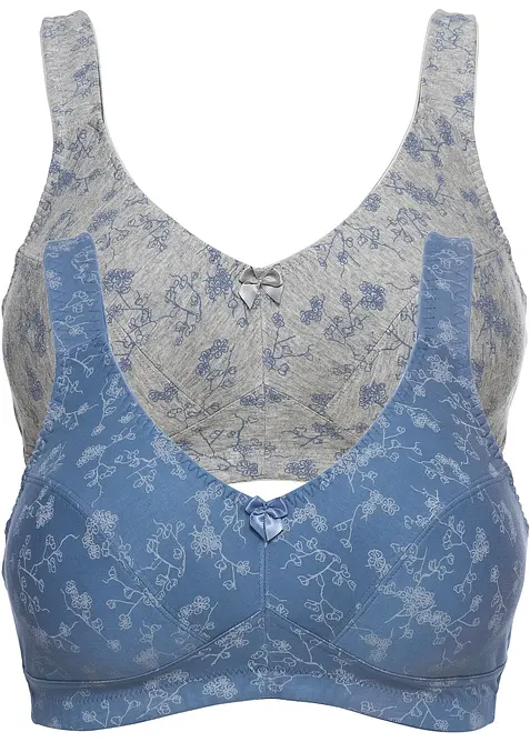 Reggiseno senza ferretto con cotone biologico morbido (pacco da 2), bonprix