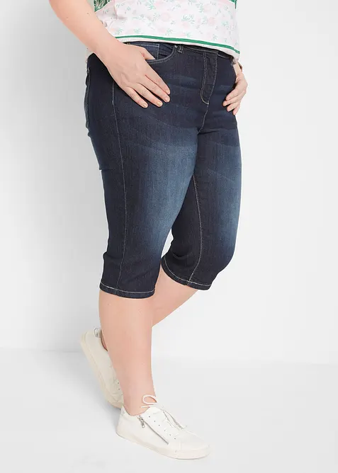 Bermuda in jeans elasticizzati con fondo arrotolato, bonprix