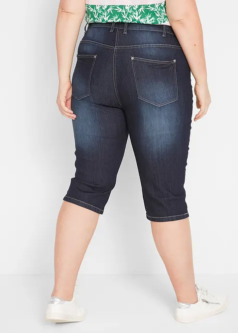 Bermuda in jeans elasticizzati con fondo arrotolato, bonprix