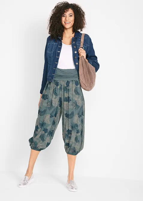 Pantaloni cropped in misto viscosa fluente, bonprix