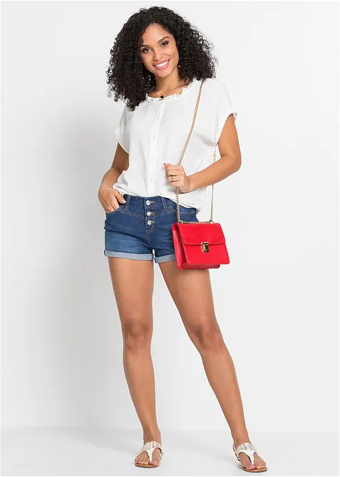 Shorts di jeans, vita media, bonprix