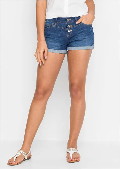 Shorts di jeans, vita media, bonprix
